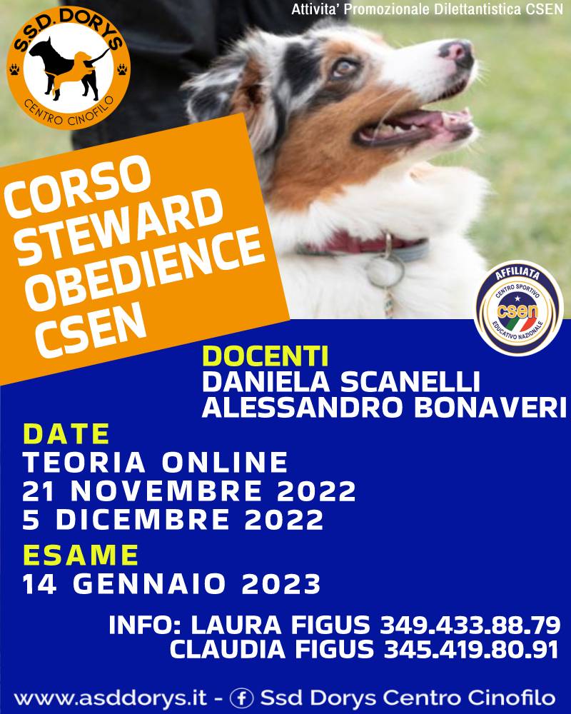 corso steward obedience csen