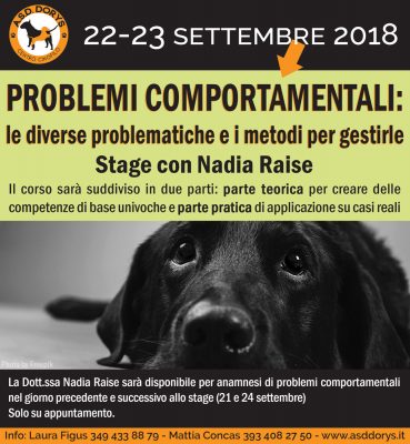 problemi comportamentali - stage con Nadia Raise